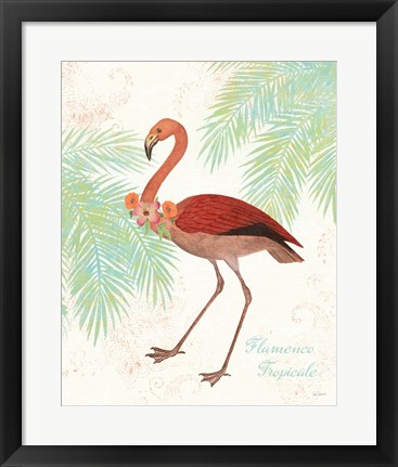 Framed Flamingo Tropicale II Print