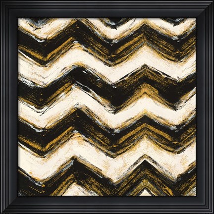 Framed Black and Gold Geometric IV Crop Print