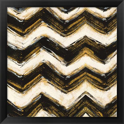 Framed Black and Gold Geometric IV Crop Print