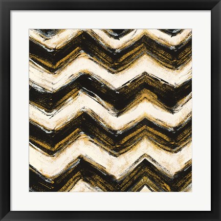 Framed Black and Gold Geometric IV Crop Print