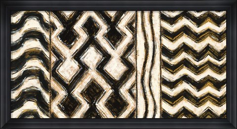 Framed Black and Gold Geometric VII Print