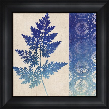 Framed Indigo Leaves III Print