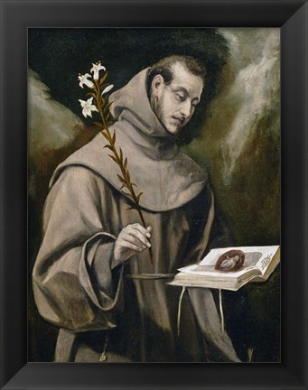 Framed Saint Anthony of Padua, 1577-79 Print