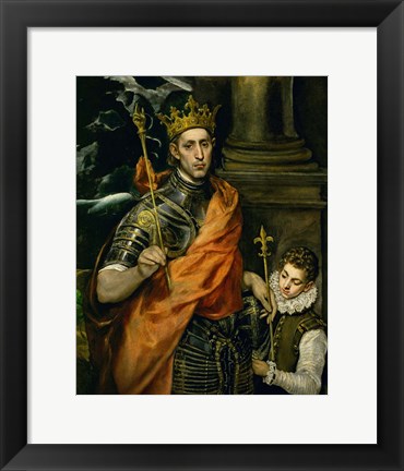 Framed Saint Louis, King of France, and a Pageboy Print