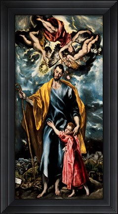 Framed Saint Joseph and the Christ Child Print