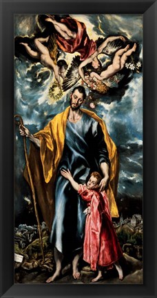 Framed Saint Joseph and the Christ Child Print