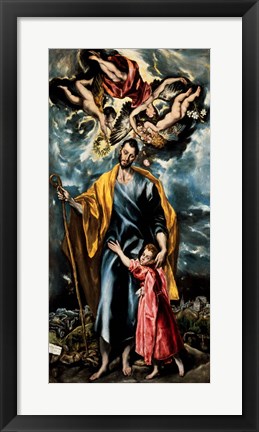 Framed Saint Joseph and the Christ Child Print