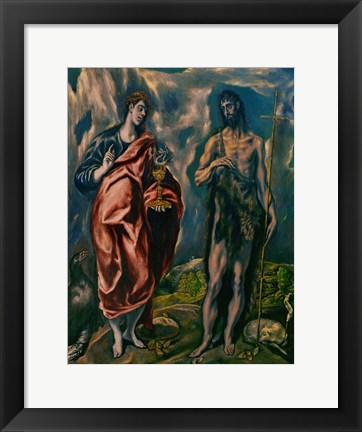 Framed Saints John the Baptist (left) and John the Evanglist (right) Print