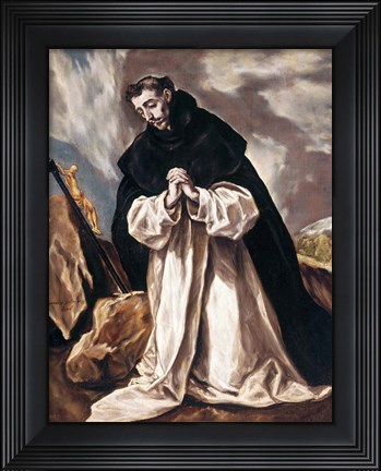 Framed St Dominic in Prayer Print