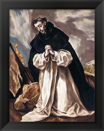 Framed St Dominic in Prayer Print