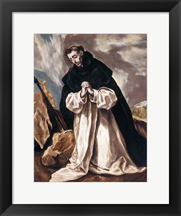 Framed St Dominic in Prayer Print