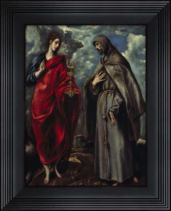 Framed Saints John and Francis of Assisi c. 1600 Print