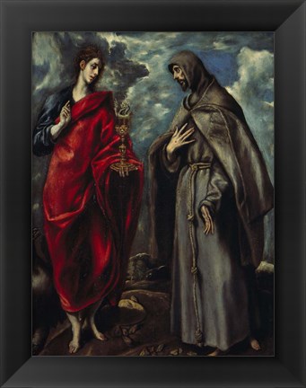 Framed Saints John and Francis of Assisi c. 1600 Print