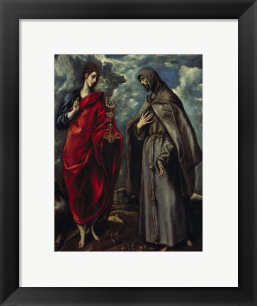 Framed Saints John and Francis of Assisi c. 1600 Print