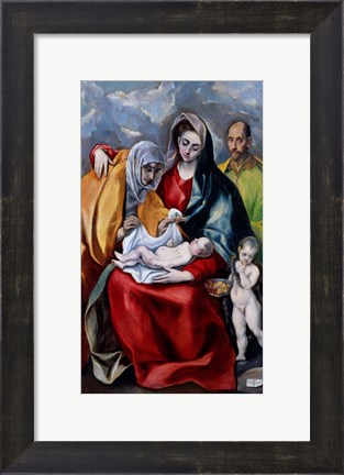 Framed Holy Family with Saint Anne, Saint Joseph and the child Saint John the Baptist Print