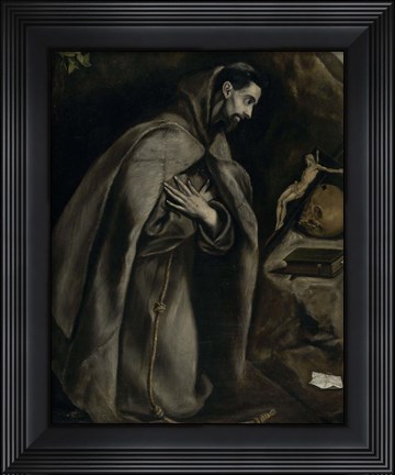 Framed Saint Francis in Prayer Before a Crucifix, c. 1590 Print