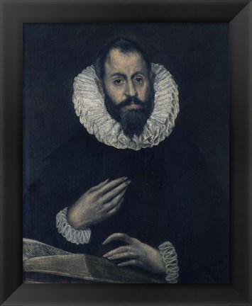 Framed Portrait of Alonso de Herrera 1595-1605 Print