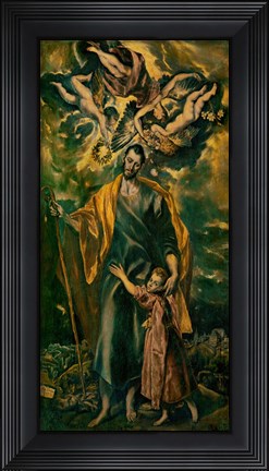Framed Saint Joseph and the Infant Jesus Print