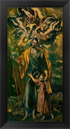 Framed Saint Joseph and the Infant Jesus Print