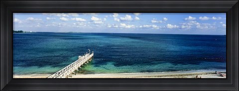 Framed Beach Pier, Nassau, Bahamas Print