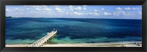 Framed Beach Pier, Nassau, Bahamas Print