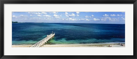 Framed Beach Pier, Nassau, Bahamas Print