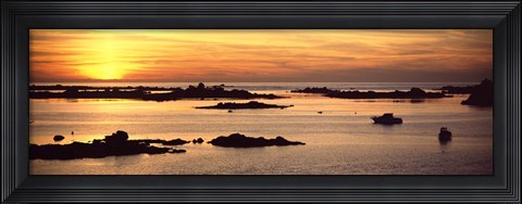 Framed Sunset over Lillia, Brittany, France Print