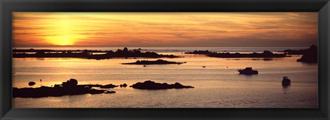 Framed Sunset over Lillia, Brittany, France Print