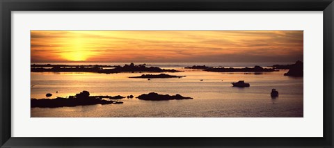 Framed Sunset over Lillia, Brittany, France Print