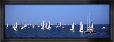 Framed Boats in Regatta, Brittany, France Print