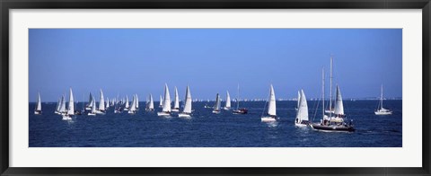 Framed Boats in Regatta, Brittany, France Print