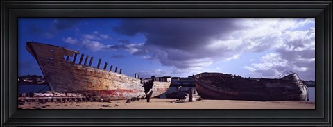 Framed Shipwreck at Etel River, Brittany, France Print
