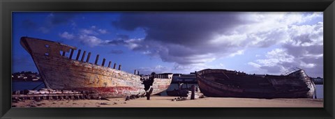 Framed Shipwreck at Etel River, Brittany, France Print