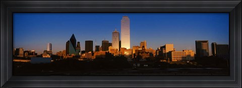 Framed Dallas, Texas at Dusk Print