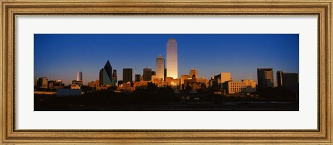Framed Dallas, Texas at Dusk Print