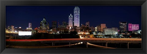 Framed Dallas at Night Print