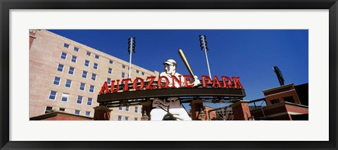 Framed Low angle view of a baseball stadium, Autozone Park, Memphis, Tennessee, USA Print