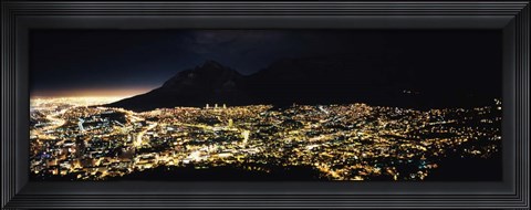 Framed Cape Town at Night,  South Africa Print