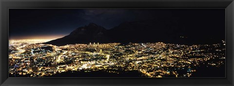 Framed Cape Town at Night,  South Africa Print