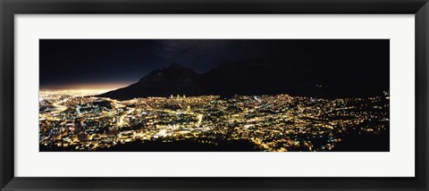 Framed Cape Town at Night,  South Africa Print