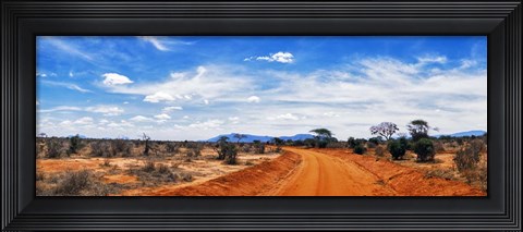 Framed Dirt Road in Tsavo East National Park, Kenya Print