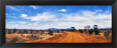 Framed Dirt Road in Tsavo East National Park, Kenya Print
