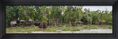 Framed Houses on the Bank of the Sepik River, Papua New Guinea Print