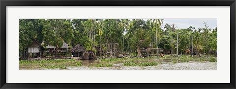 Framed Houses on the Bank of the Sepik River, Papua New Guinea Print