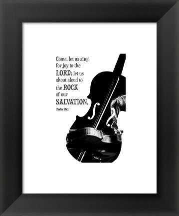 Framed Psalm 95:1, Come Let Us Sing Print