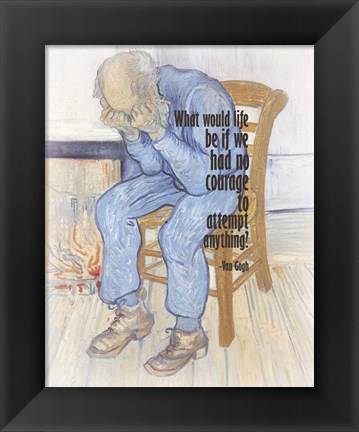 Framed Courage - Van Gogh Quote 2 Print