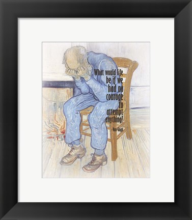 Framed Courage - Van Gogh Quote 2 Print