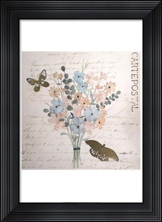 Framed Gilded Fleurs Pastel I - Metallic Foil Print