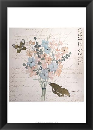 Framed Gilded Fleurs Pastel I - Metallic Foil Print