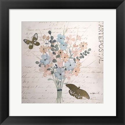 Framed Gilded Fleurs Pastel I - Metallic Foil Print